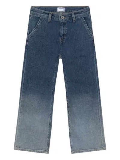 Mayoral Gradient-effect Denim Jeans In Blue