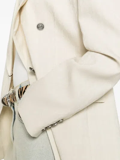 Etro Double-breasted Blazer In Neutral