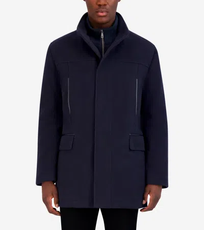 Cole Haan Men's Heavy Plush Car Coat In Blue