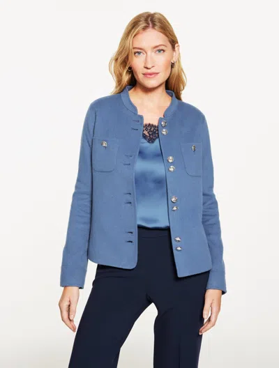 Talbots Plus Petite - Double Face Wool Blend Jacket - Moonlight Blue - 22  In Blue