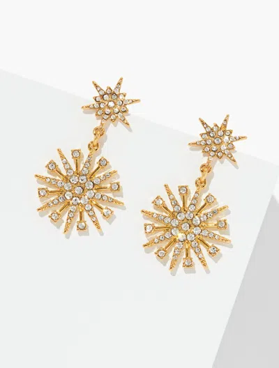 Talbots Starburst Drop Earrings - Crystal Clear/gold - 001