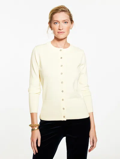 Talbots Plus Size - Occasion Cardigan Sweater - Ivory - 2x  In White