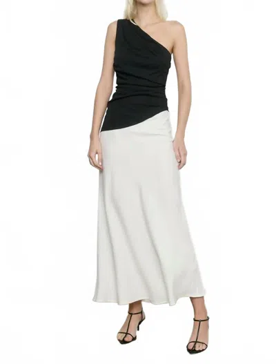 Sovere / Aura Combo Sleeveless Dress In Off White/black In Multi