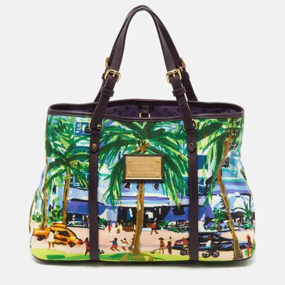 Pre-owned Louis Vuitton Multicolor Canvas And Leather Trim Limited Edition Escale Ailleurs Cabas Pm Bag