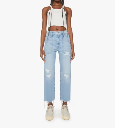 Mother Patch Rambler Ankle Chew Jeans In Norway Jose In Blue