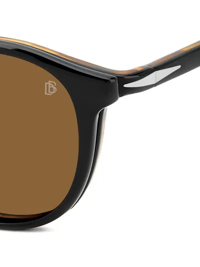 Eyewear By David Beckham Round-frame Clip-on Glasses In Brown