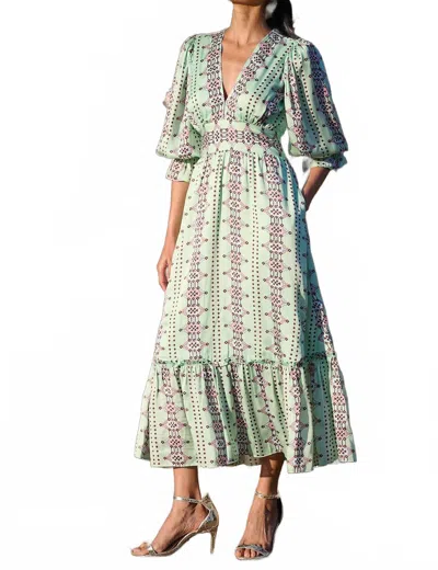 Neve & Noor Sophia Ruffle Dress In Mint Green In Green