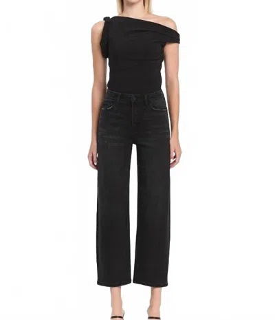 Vervet By Flying Monkey Amelia High Rise Barrel Jeans In Black In Black