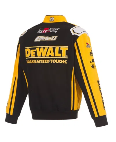 Jh Design Men's Black/yellow Christopher Bell Dewalt Full-snap Twill Uniform Jacket In Yellow
