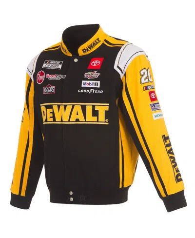 Jh Design Men's Black/yellow Christopher Bell Dewalt Full-snap Twill Uniform Jacket In Yellow