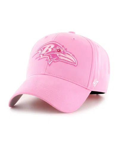 47 Brand Big Girls Pink Baltimore Ravens Rose Mvp Adjustable Hat In Pink