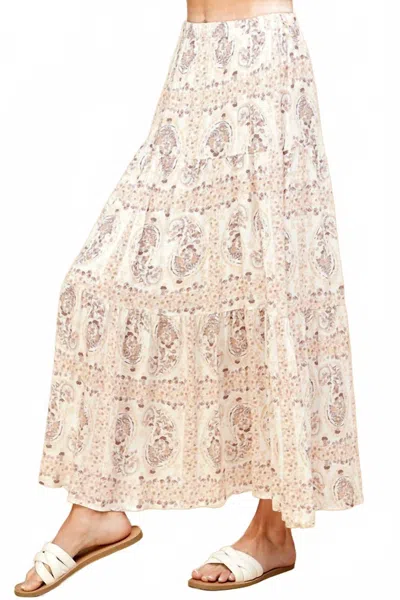 Le Lis Women's Paisley Print Tiered Layered Maxi Skirt In Taupe In Multi