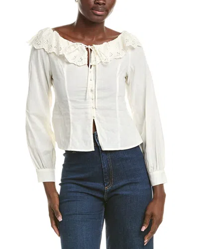 Celestine Sei Embroidered Lace Top In White