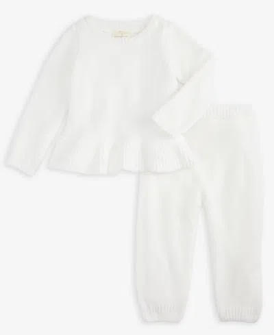 First Impressions Baby Girls Chenille Top & Pants, 2 Piece Set, Macy's Exclusive In White