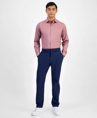 Alfani Mens Temperature Regulating Solid Dress Shirt Slim Regular Fit In Blue