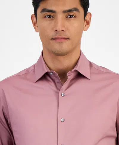 Alfani Mens Temperature Regulating Solid Dress Shirt Slim Regular Fit In Blue