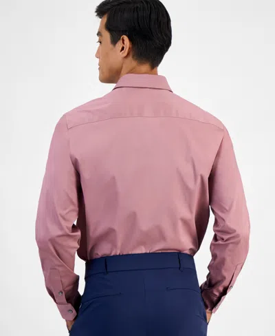 Alfani Mens Temperature Regulating Solid Dress Shirt Slim Regular Fit In Blue