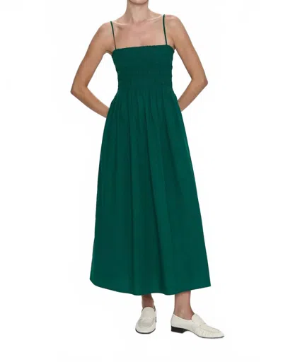 Pistola Bianca Shirred Bodice Dress In Emerald Green In Green