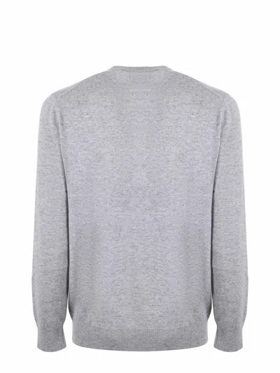 Mc2 Saint Barth Grey Crewneck Sweater With Cigarette Print In Gray