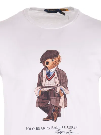 Polo Ralph Lauren White Polo Bear T-shirt Custom Slim-fit In White