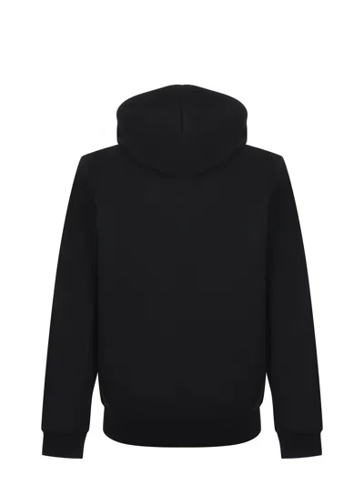 Lacoste Cotton Blend Sweatshirt With Adjustable Hood In Black