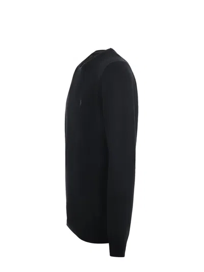 Polo Ralph Lauren Wool Slim Fit Sweater With Logo Embroidery In Black