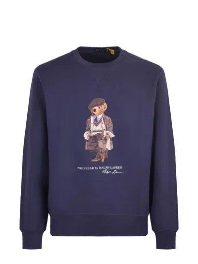 Polo Ralph Lauren Hoodie Man Ralph Lauren - Lscnm4 Long Sleeve Sweatshirt - Blue In Blue