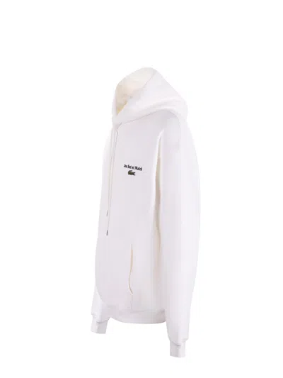 Lacoste Men's Multi Print Fleece Hoodie In White