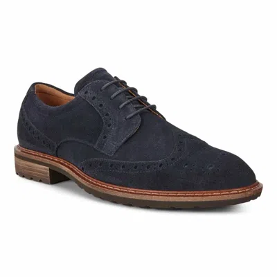 Ecco Men's Vitrus I Wing Tip Tie In Navy In Blue