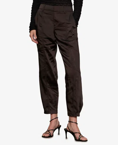 Sanctuary Sahara Tapered Satin Utility Pants In Brown