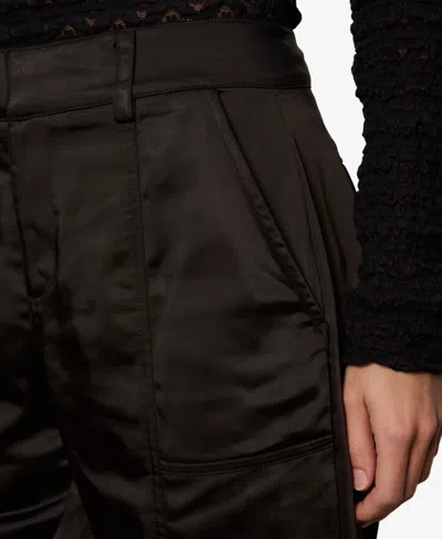 Sanctuary Sahara Tapered Satin Utility Pants In Brown