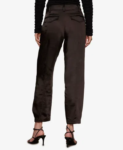 Sanctuary Sahara Tapered Satin Utility Pants In Brown
