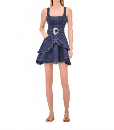 Alexis Macey Mini Dress In Denim In Blue