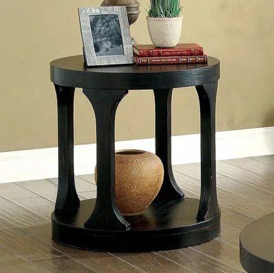 Hivvago Carrie Transitional End Table, Antique Black In Black