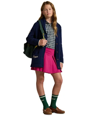 Polo Ralph Lauren Pleated Ponte Skort In Pink