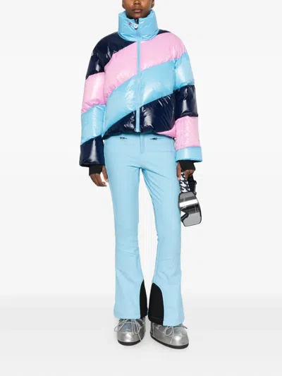 Perfect Moment Mojo Striped Down Ski Jacket In Multi