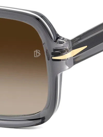 Eyewear By David Beckham Sculpted-frame Sunglasses In Gray