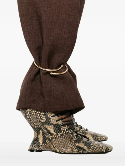 Darkpark Ring-cuff Trousers In Brown