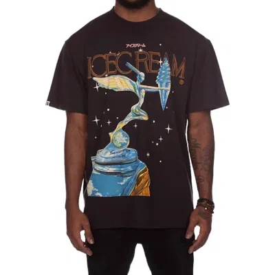 Icecream Oversized Fit Hood Short Sleeve Tee In Black In Burgundy