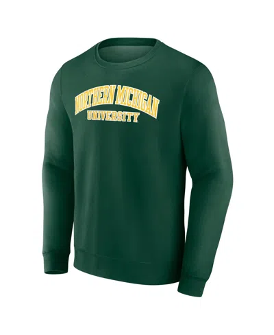 Fanatics Men's Green Northern Michigan Wildcats Short Name Pullover Sweatshirt In Green