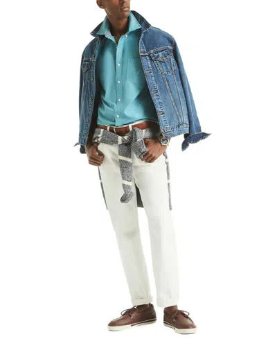 Nautica Men's Solid Long Sleeve Oxford Shirt In Blue