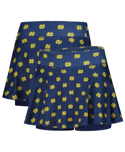 Zoozatz Big Girls Navy Notre Dame Fighting Irish All-over Print Tennis Skort In Blue