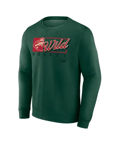 Fanatics Men's Green Minnesota Wild Focus Fleece Pullover Sweatshirt In Green