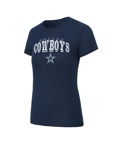 Concepts Sport Women's 2-piece Navy/gray Dallas Cowboys Avondale T-shirt And Pants Flannel Pj Set In Multi