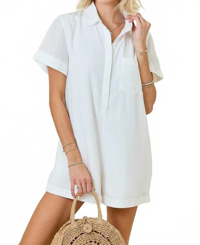 Day + Moon Washed Tencel Denim Romper In White In White