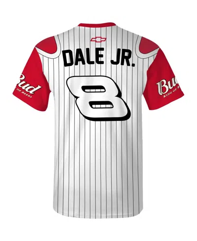 Jr Motorsports Official Team Apparel Men's White Dale Earnhardt Jr. Budweiser Baseball Uniform T-shirt In Multi