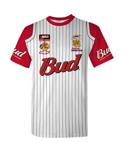Jr Motorsports Official Team Apparel Men's White Dale Earnhardt Jr. Budweiser Baseball Uniform T-shirt In Multi