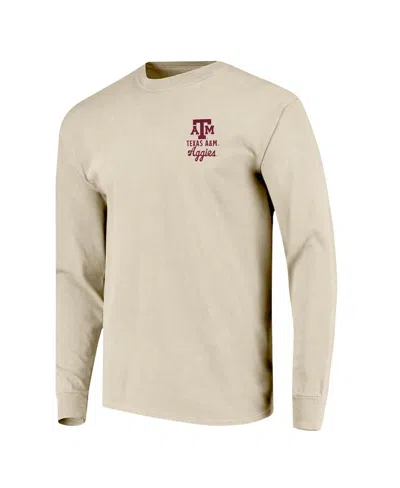 Image One Men's Natural Texas A M Aggies Comfort Colors Mascot Overlay Long Sleeve T-shirt In Multi