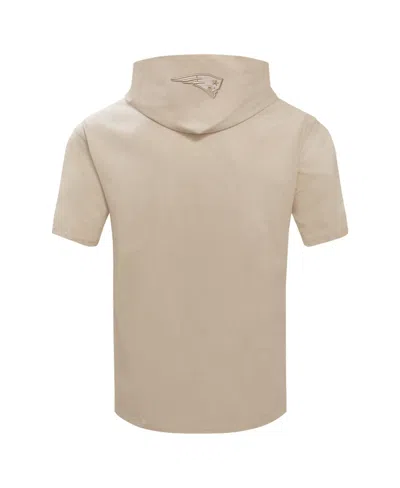 Pro Standard Men's Tan New England Patriots Neutrals Capsule Short Sleeve Pullover Hoodie In Brown