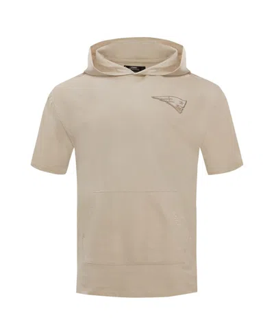 Pro Standard Men's Tan New England Patriots Neutrals Capsule Short Sleeve Pullover Hoodie In Brown